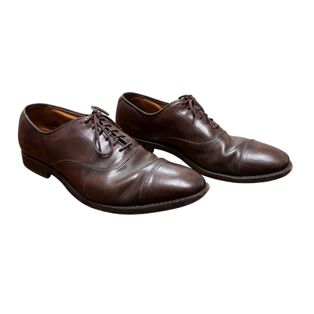 Allen Edmonds Park Avenue Oxford Men 8.5 D Brown Leather Cap Toe Dress Shoes